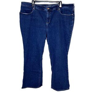 Lands' End - Women's 22 Blue Jeans Dark Wash Bootcut 4 Pocket Plus Size
